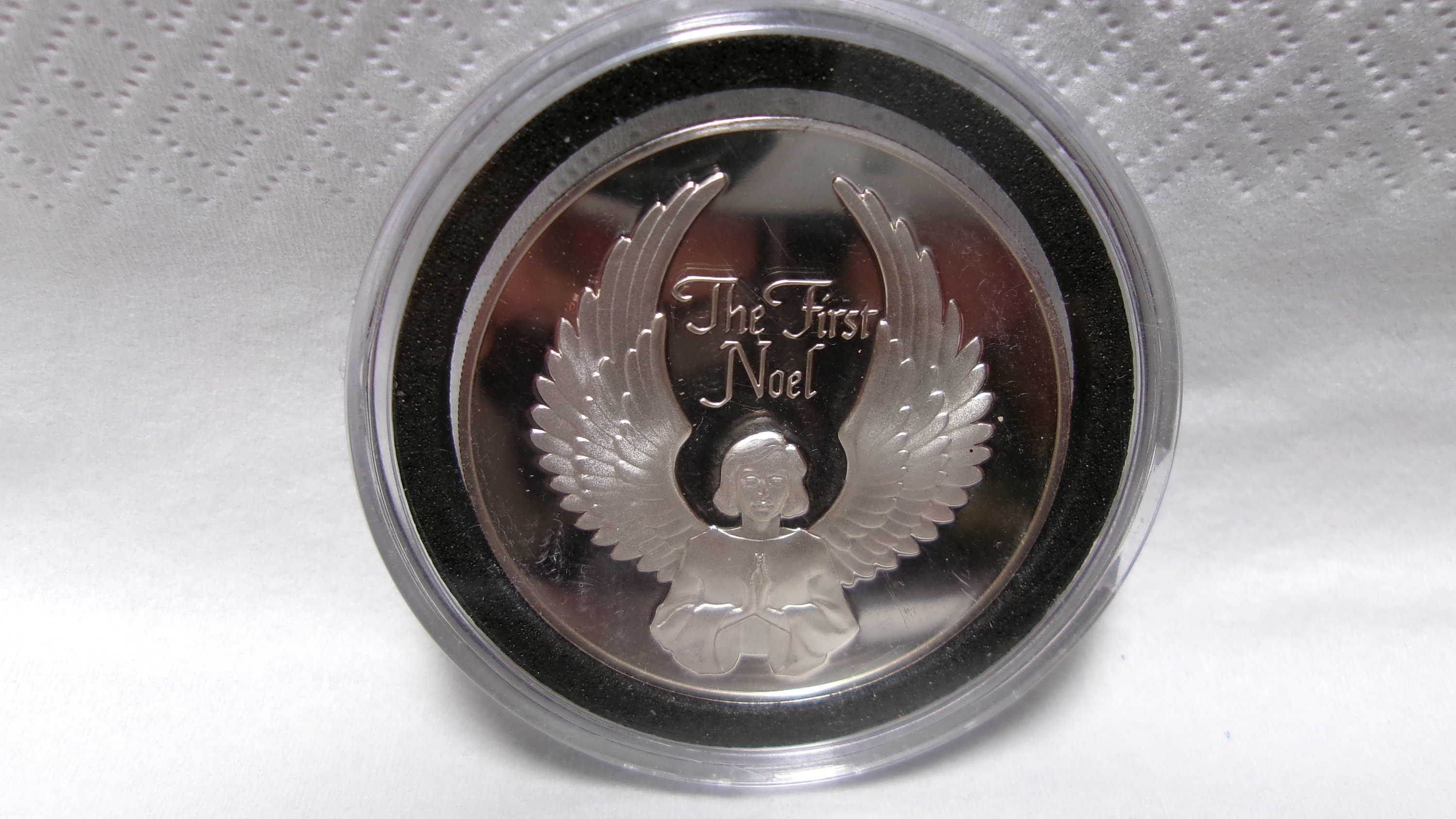 Vintage 1972 Uncirculated Sterling Silver Coin, Christmas