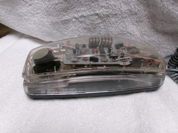 Vintage 1990s Techno Lenoxx Sound Transparent Telephone PH