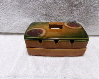 Vintage 1960s Lou Hoenig California Pottery,cig,holder,ashtray 3 piece set