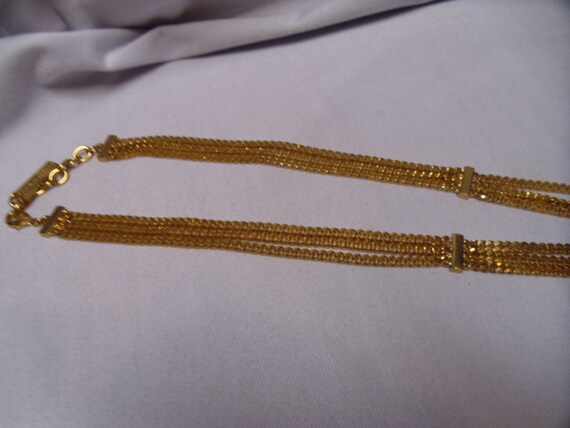 Vince Camuto Long gold tone tassel jeweled neckla… - image 5