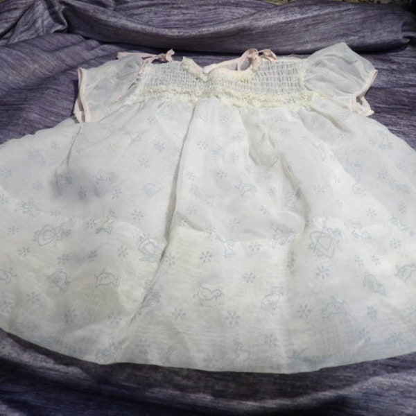 Vintage Nannette Original nylon 12 month animal print Dress doll or baby