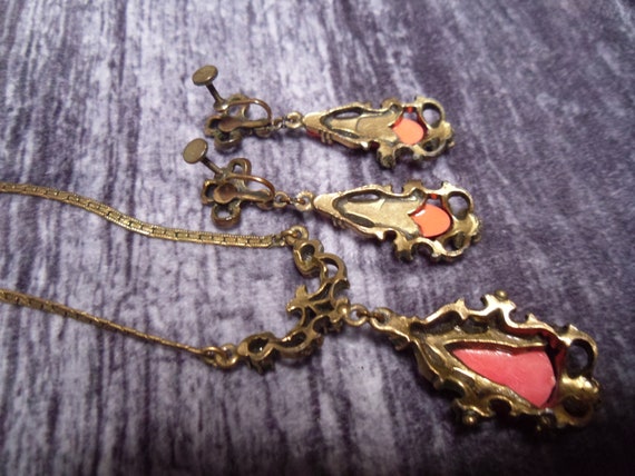 Vintage Selro Set, faux coral, faux jade, faux pe… - image 9