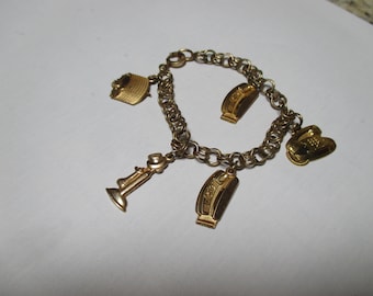 budbringer Fristelse Rædsel Vintage Unique Marks/ Gold Filled Charms Bracelet - Etsy Israel