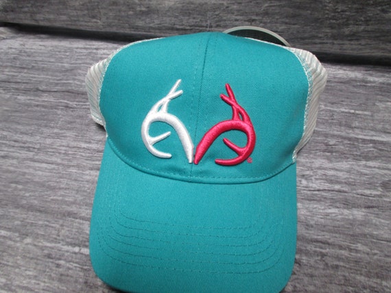 Vintage New Stock Snap Back Real Tree Outfitters Turquoise, Pink