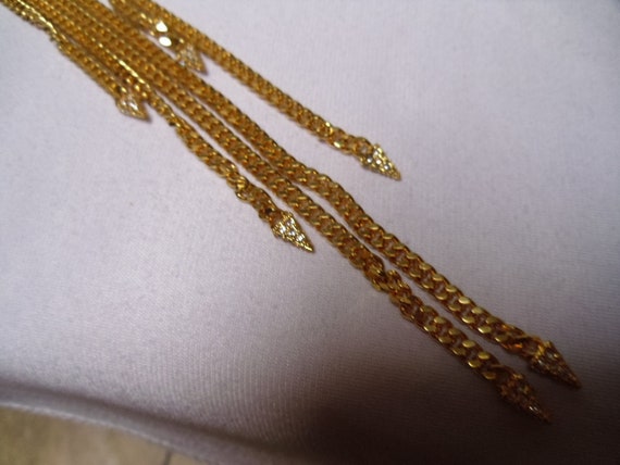 Vince Camuto Long gold tone tassel jeweled neckla… - image 3