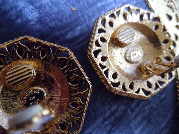 Vintage Barrera Gold tone necklace & earring set - image 10