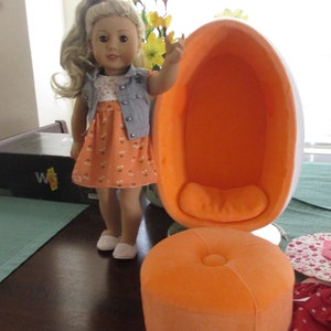 American Girl Doll All Original egg Chair ottoman Circa 2016 Etsy