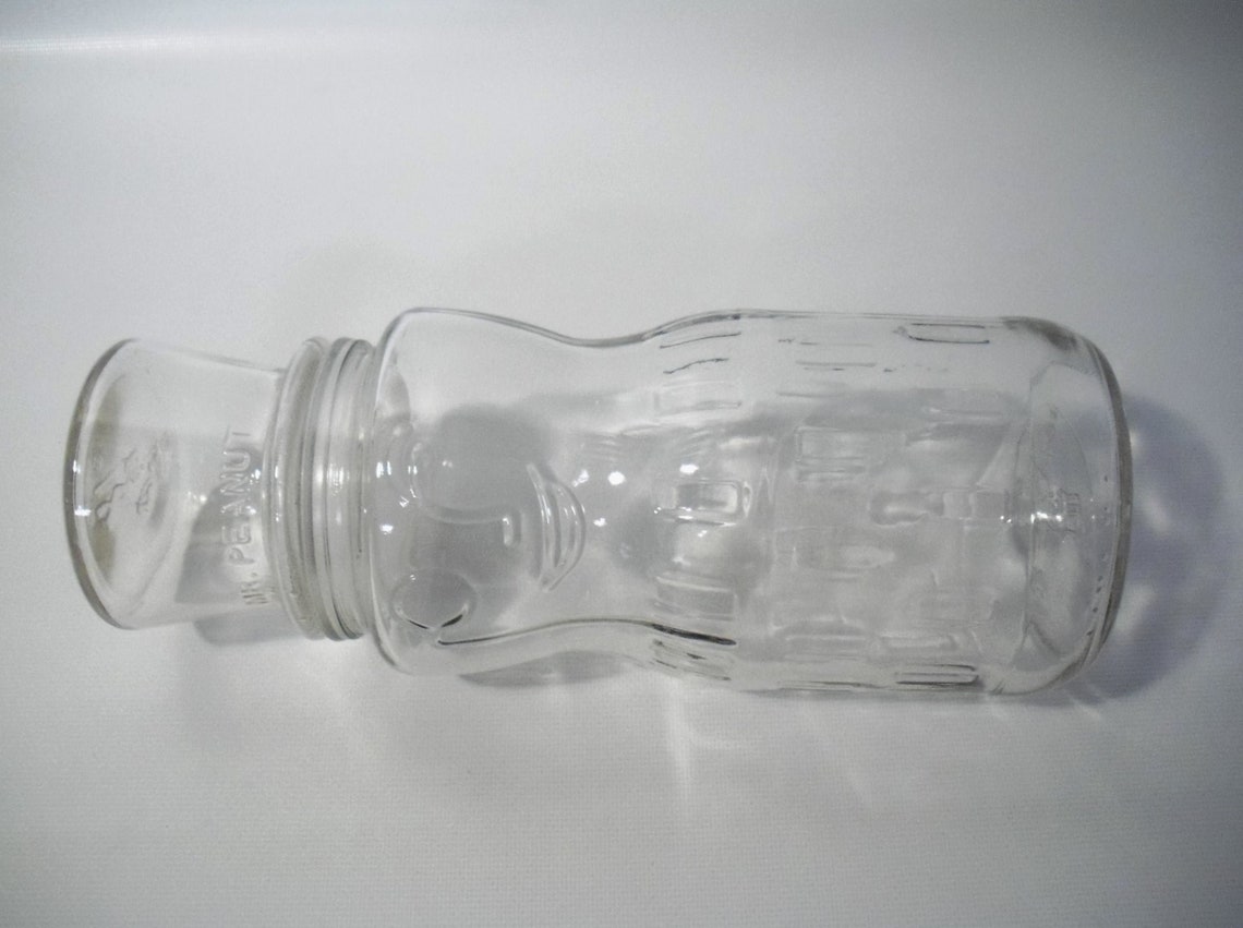 Vintage Mr. Peanut Clear Glass Jar w/Top Hat Lid 75th Birthday Etsy