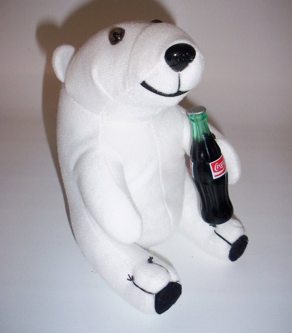 coca cola polar bear plush in bottle