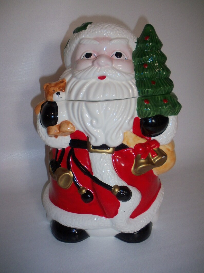 Vintage Target Santa Claus Cookie Jar with BearTree and | Etsy