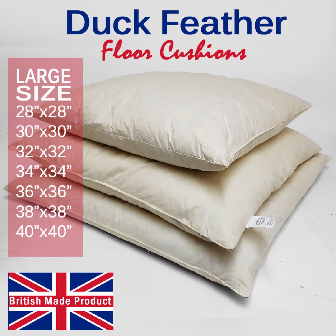 26x26 65cm X 65cm 100 Duck Feather Cushion Pads Etsy UK
