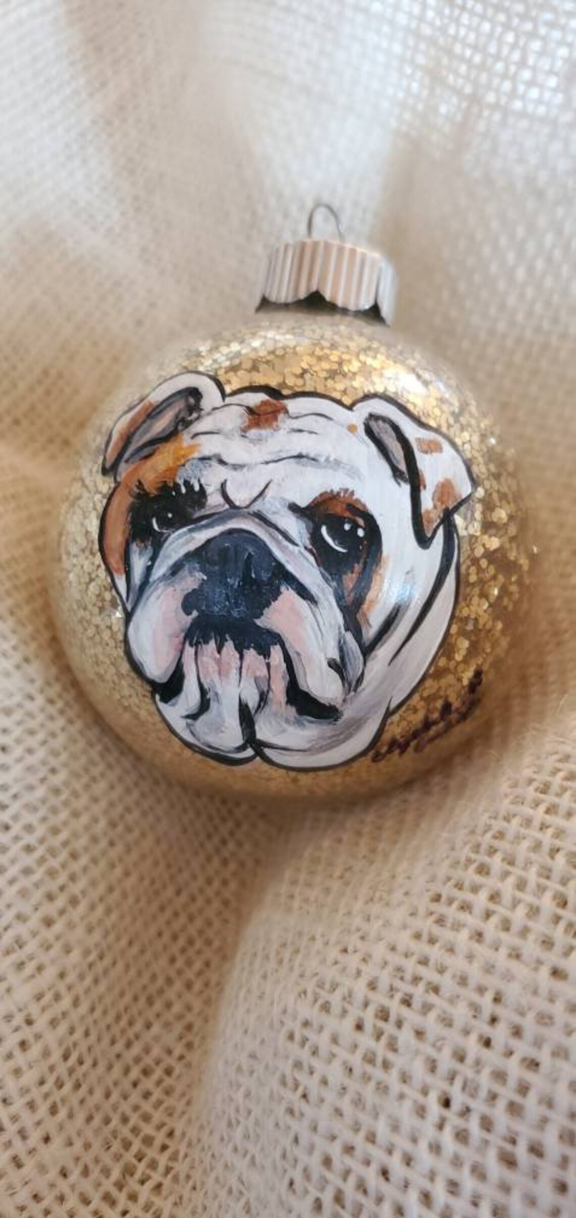 Hand painted ornament Bulldog | Etsy