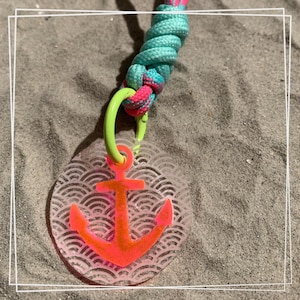 Maritime keychain with anchor or seagull made of acrylic, handmade with laser engraving, summer lanyard maritime gift idea
