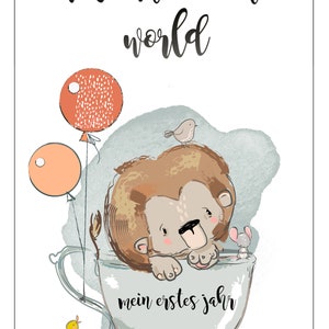 Cartes mensuelles Cartes de naissance Première année de bébé Petits Géants - PDF imprimable à télécharger