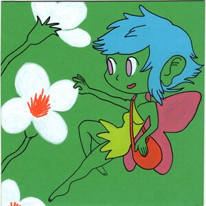 Fairy Forager Acrylic Marker Painting