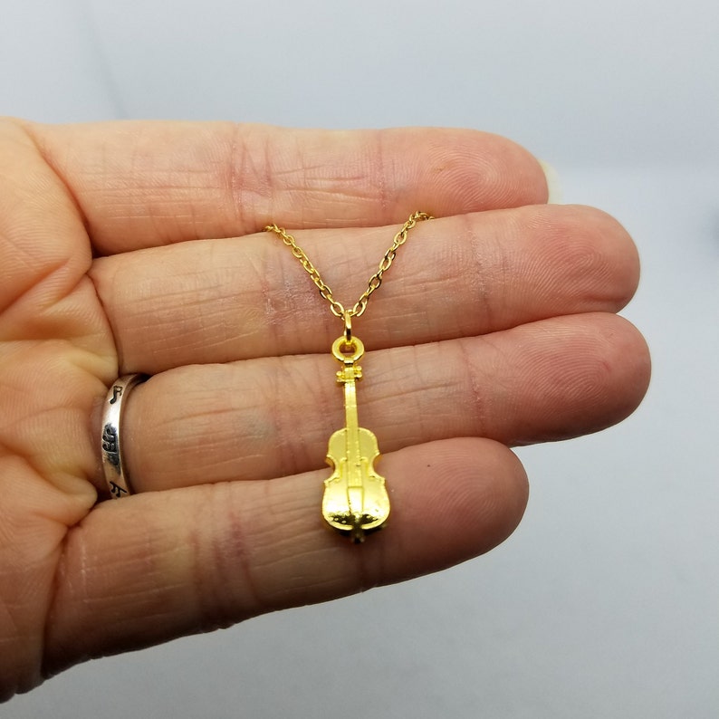 Gold Violin Charm Earrings & Necklace Set or Separate Music Etsy