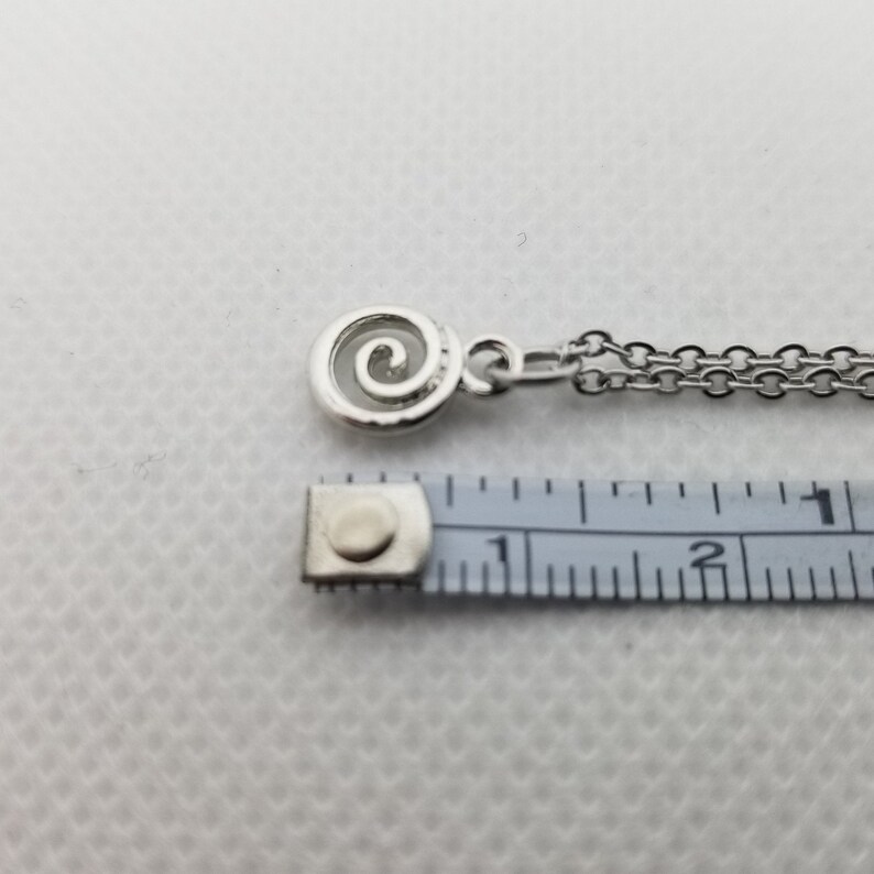 Petite Silver Spiral Vortex Charm Earrings /& Necklace Set or Separate Retro Jewelry
