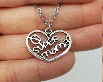 Super Mama Charm Necklace - Gift for Mom