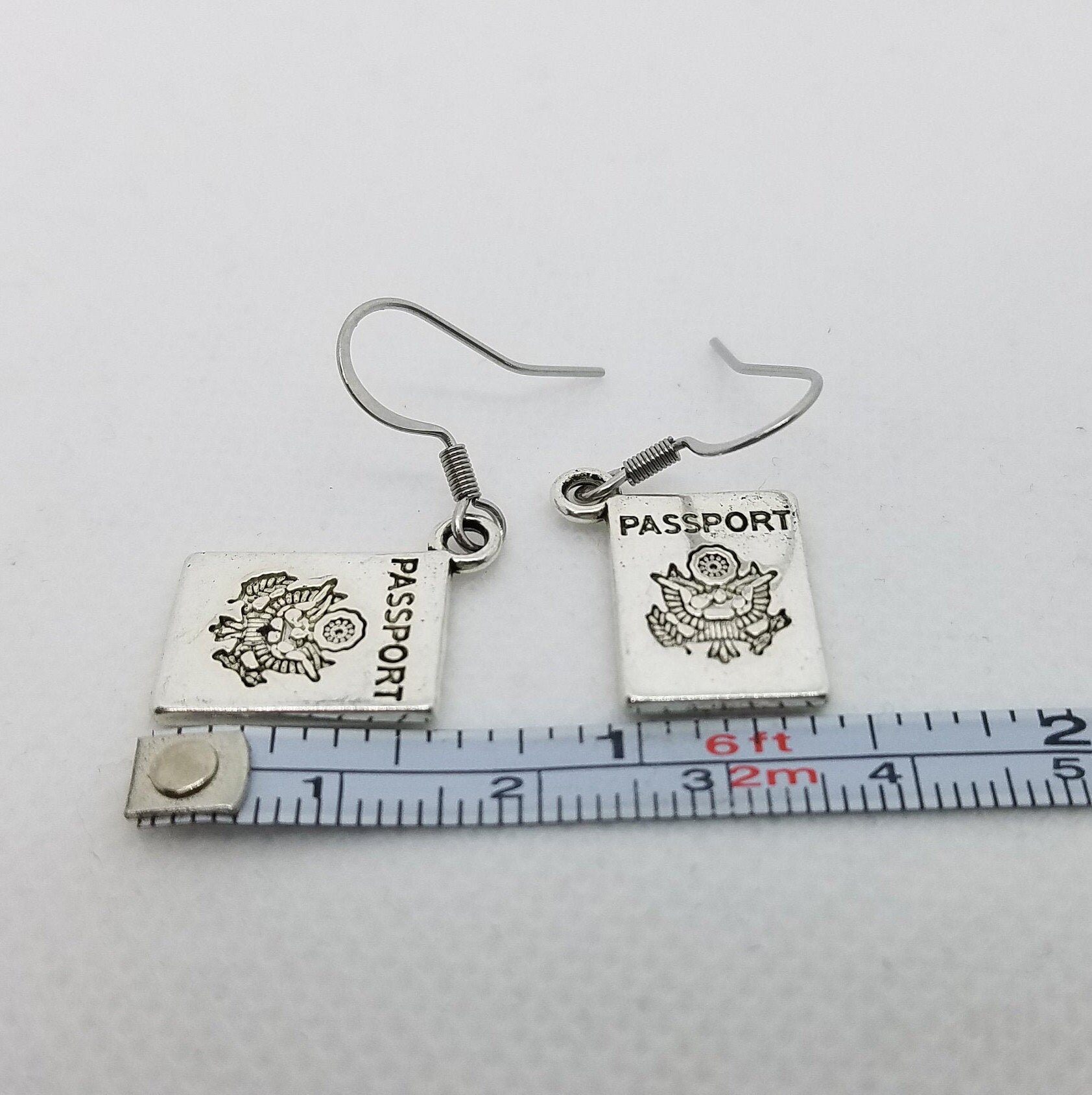 Passport Earrings & Necklace Set or Separate World Traveler Etsy UK