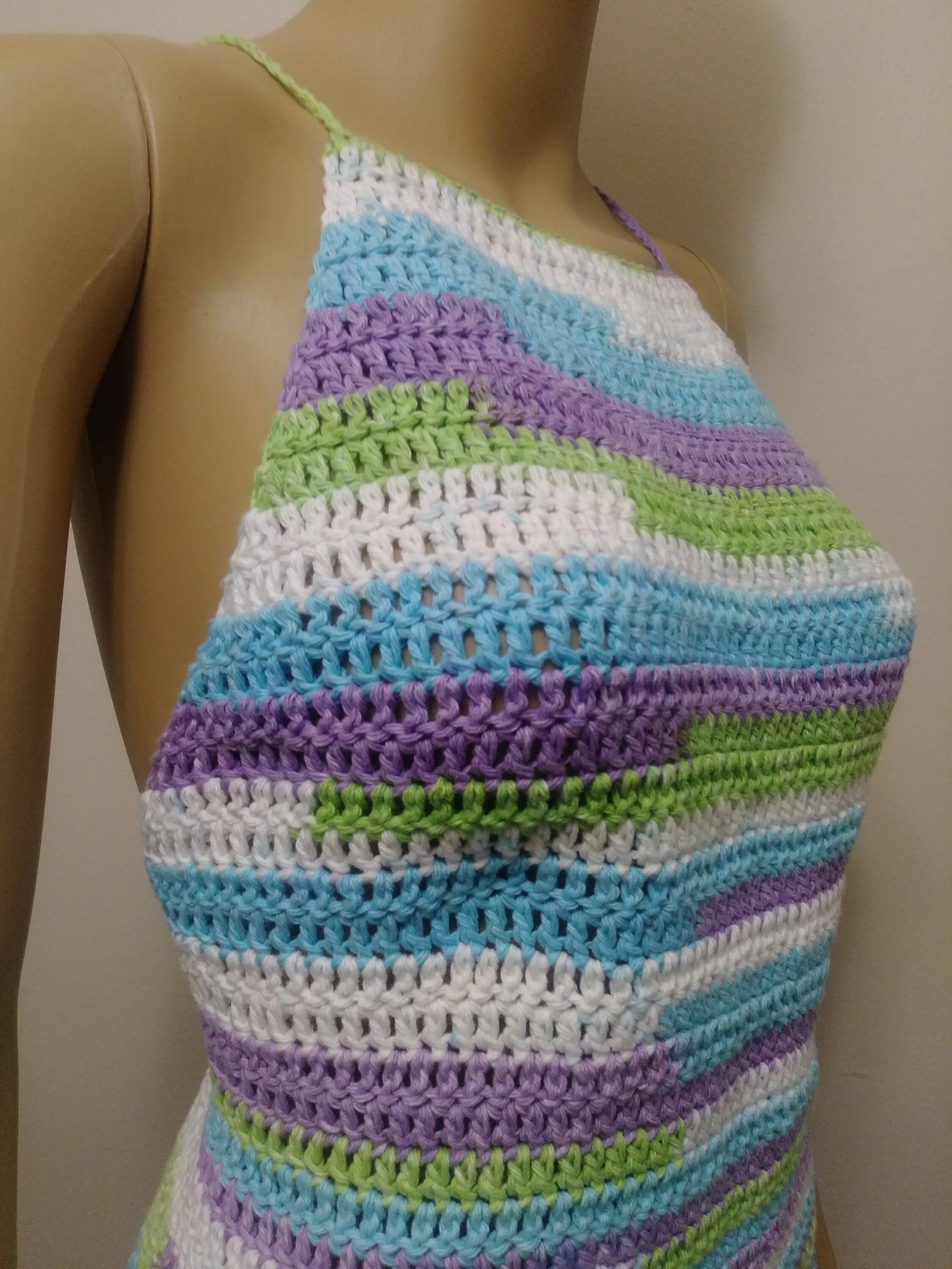 Rihanna Inspired Multi Color Crochet Dress M/L | Etsy
