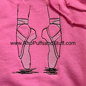 Ballet shoes sketch Embroidered Design T-Shirt | Sweatshirt| Adult and Children sizes