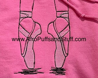 Ballet shoes sketch Embroidered Design T-Shirt | Sweatshirt| Adult and Children sizes
