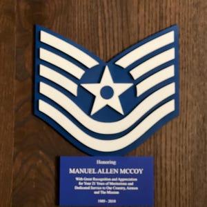 Custom Military Recognition Plaque | Promotion or Retirement Gift | Personalized Rank, Name & Service Branch | Veteran Keepsake | USA Made