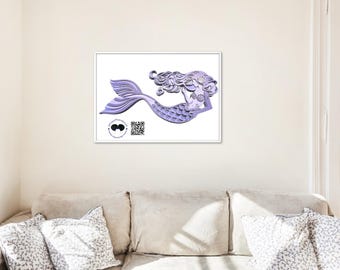 3D Wooden Mermaid Wall Art | Coastal Nursery Decor