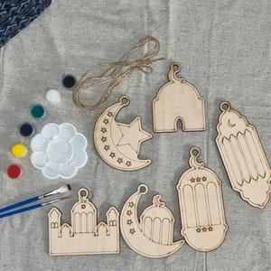 Kit de peinture pour l&#39;Aïd et le ramadan | Kit de bricolage pour le Ramadan | Kit d&#39;artisanat pour l&#39;Aïd | Kit de peinture à faire soi-même | Décoration islamique