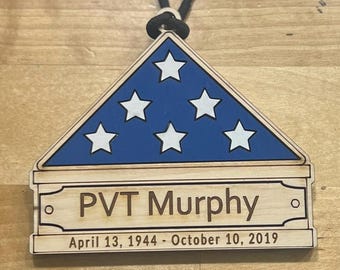 Personalized Memorial American Flag Ornament: Patriotic Remembrance Keepsake