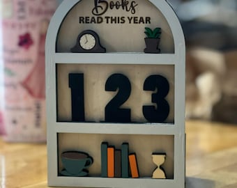 The Ultimate Reading Goal Tracker | Customizable Book Shelf Sign for Bibliophiles