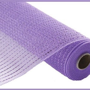 Lavender with Lavender Foil Metallic Deco Poly Mesh 10&quot; x 10 YARD Roll Wreath Ribbon Making Supplies RE136613
