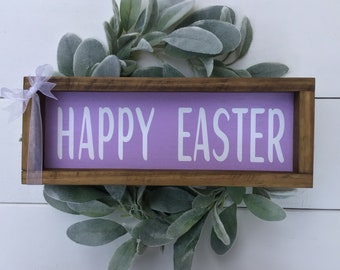 Happy Easter Wood Sign Farmhouse Home Decor