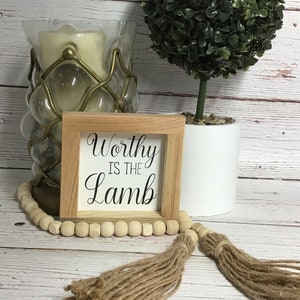 Worthy is the Lamb Easter Wood Sign Farmhouse Home Decor image 4