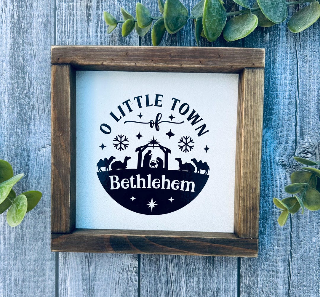 Little Town of Bethlehem Baby Jesus / Manger / Wood Sign Farmhouse ...