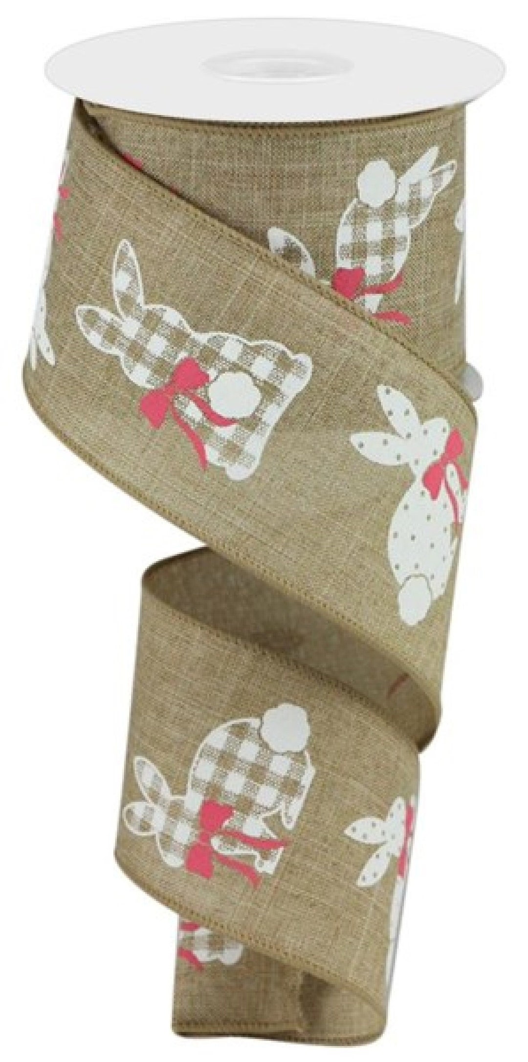 Patterned Easter Bunny Rabbit on Royal Wired Ribbon Roll 2.5