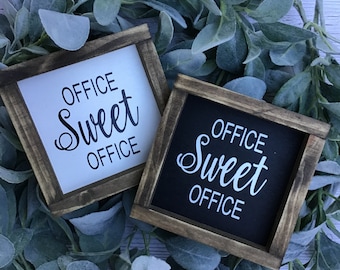 Office Sweet Office Wood Sign / Office Desk Decor / Cubicle Decor / Coworker Gift