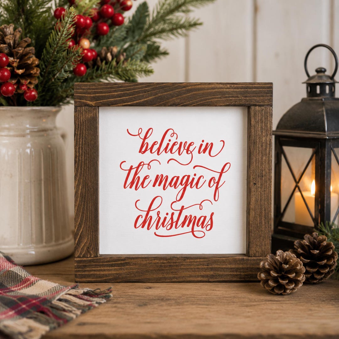 Believe in the Magic of Christmas Sign | Rustic Farmhouse Christmas ...