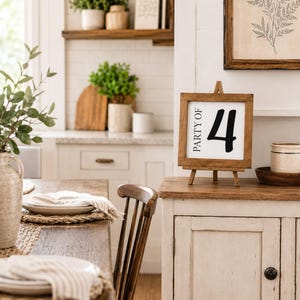 Rustic Family Sign / Party of 2,3,4, 5, 6, 7, 8, 9 - Farmhouse Wooden Sign
