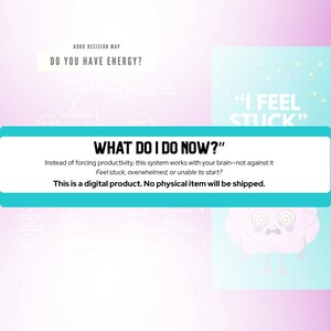 ADHD Decision Map | Executive Dysfunction, Task Paralysis Tool (PDF)