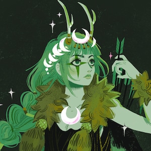 Artemisa / Hades miniimpresión · impresión de arte