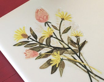 Flower bouquet · Meadow · Clear vinyl sticker · waterproof
