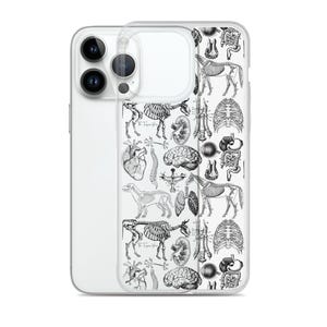 Custodia trasparente per iPhone® con anatomia animale veterinaria