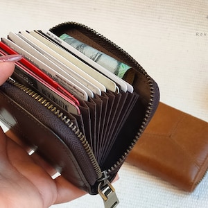 Mother's day gift , Credit Card Holder – Small Leather Card Holder Wallet -Leather credit Card Wallet - Unisex Card Holder