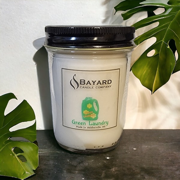 Green Laundry Detergent Soy Wax Candle