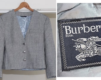 Burberrys Vintage - 1970s 3-Button Fitted Blazer, Wool Tweed, Union Label, Small or Med