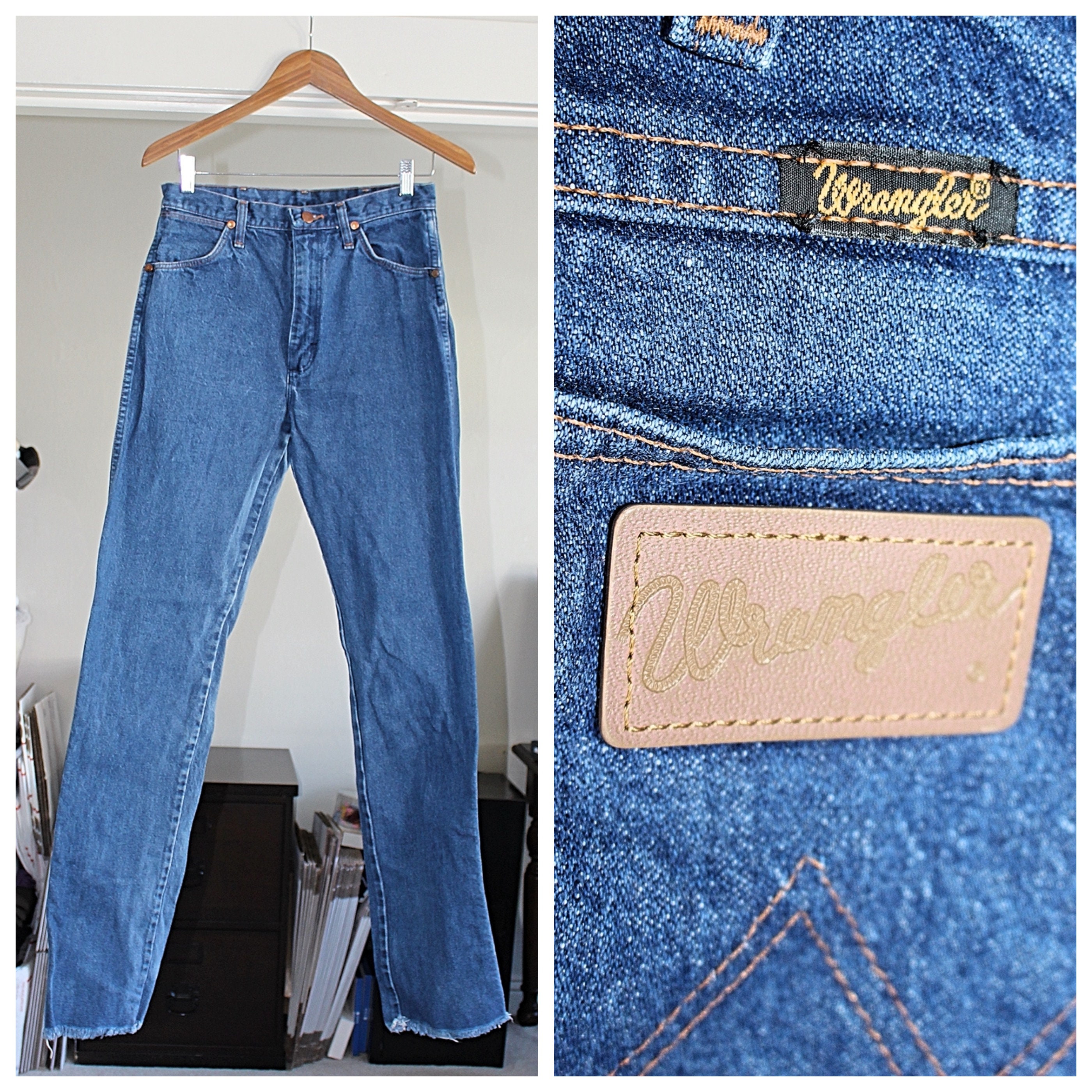 Wrangler Vintage 13MWZ Cowboy Cut High Rise Jeans With Raw Hem