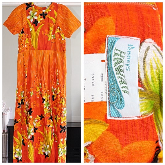 Penney's Hawaii - 1960s Bark Cloth Muu Muu, Maxi … - image 1