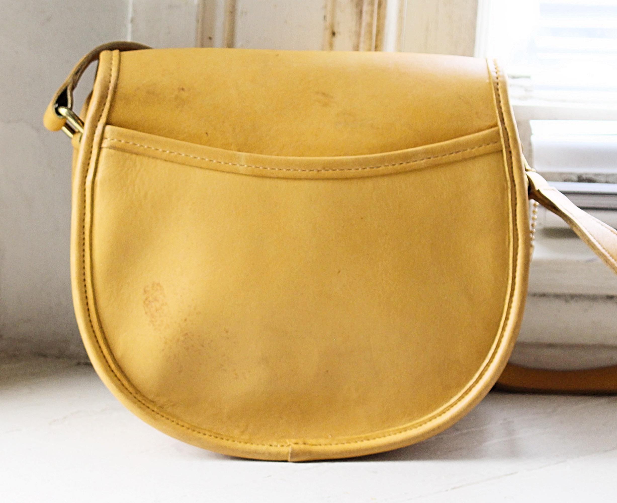 Vintage Coach Watson Crossbody Bag 9981: Rare Yellow Leather 