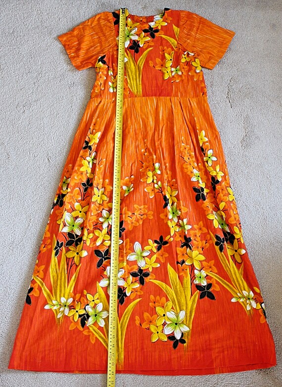 Penney's Hawaii - 1960s Bark Cloth Muu Muu, Maxi … - image 7